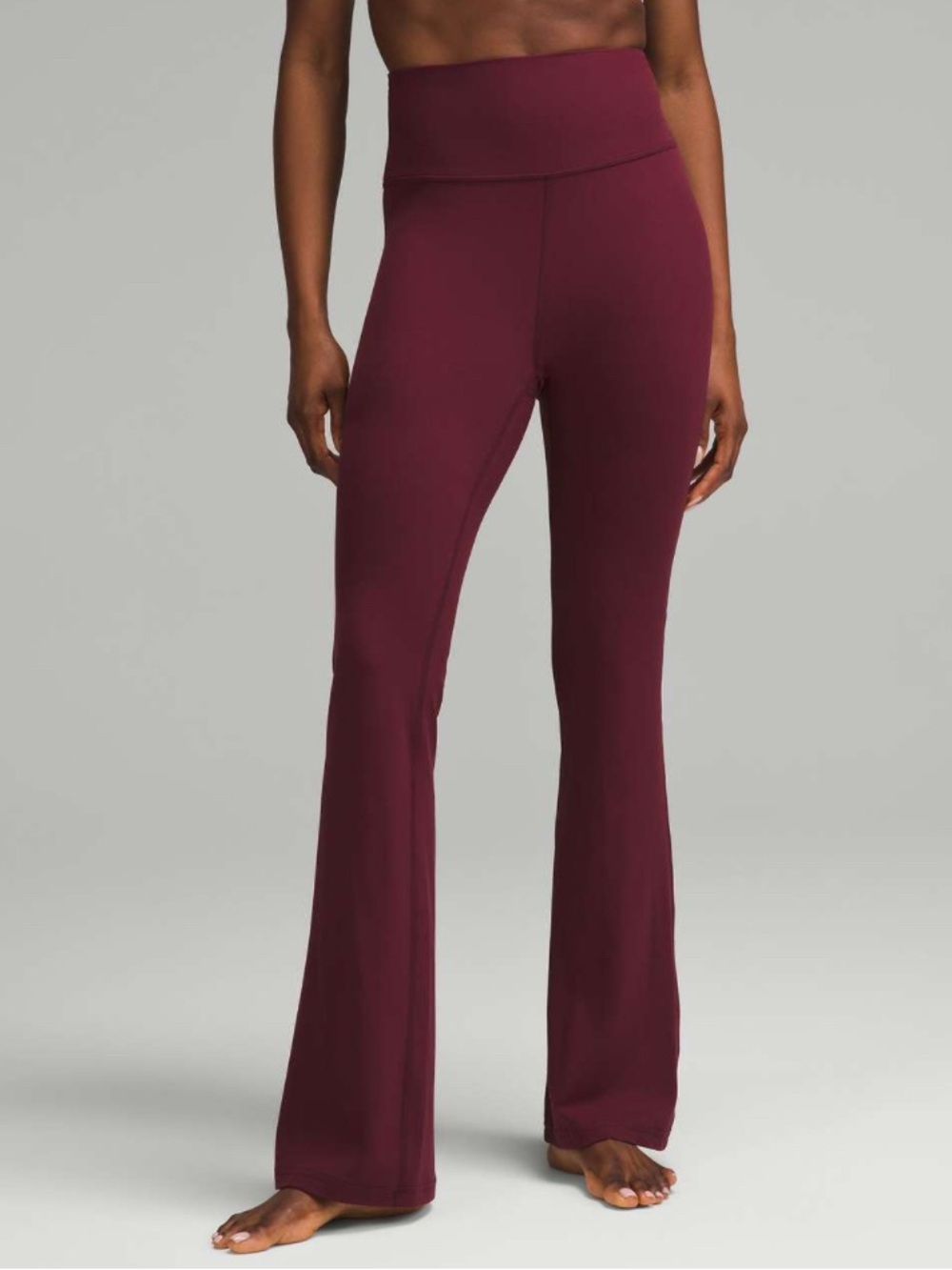 Lululemon Groove Super-High-Rise Flared Pant Nulu  Garnet size 16 - Picture 3 of 13